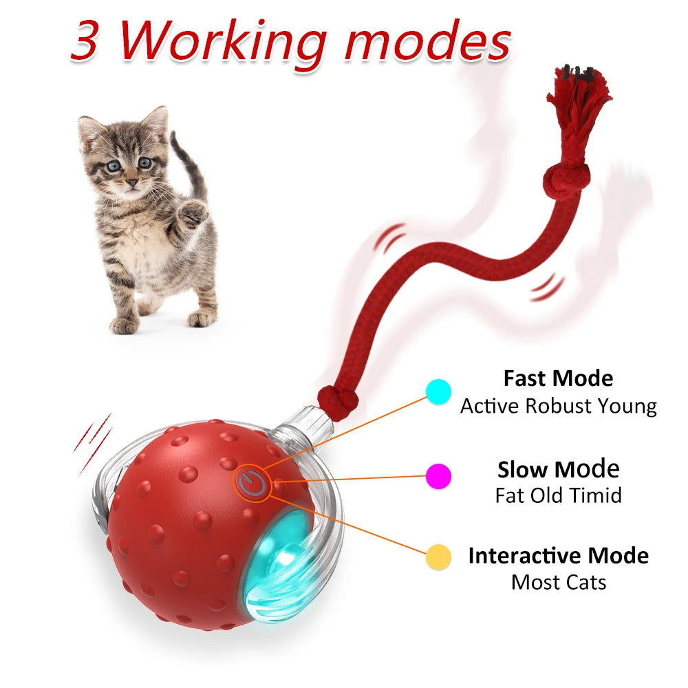 Interactive Rolling Cat Toy Ball with Bird Chirping Sensor