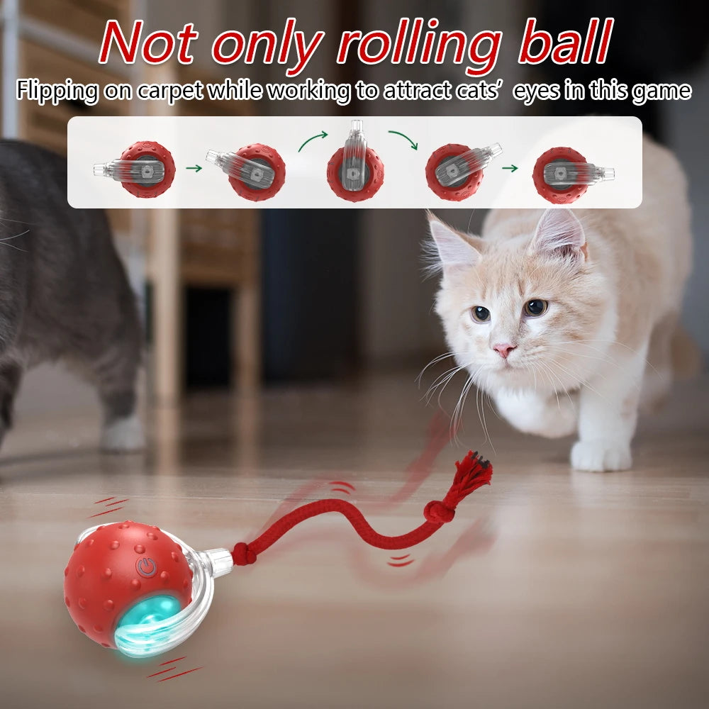 Interactive Rolling Cat Toy Ball with Bird Chirping Sensor