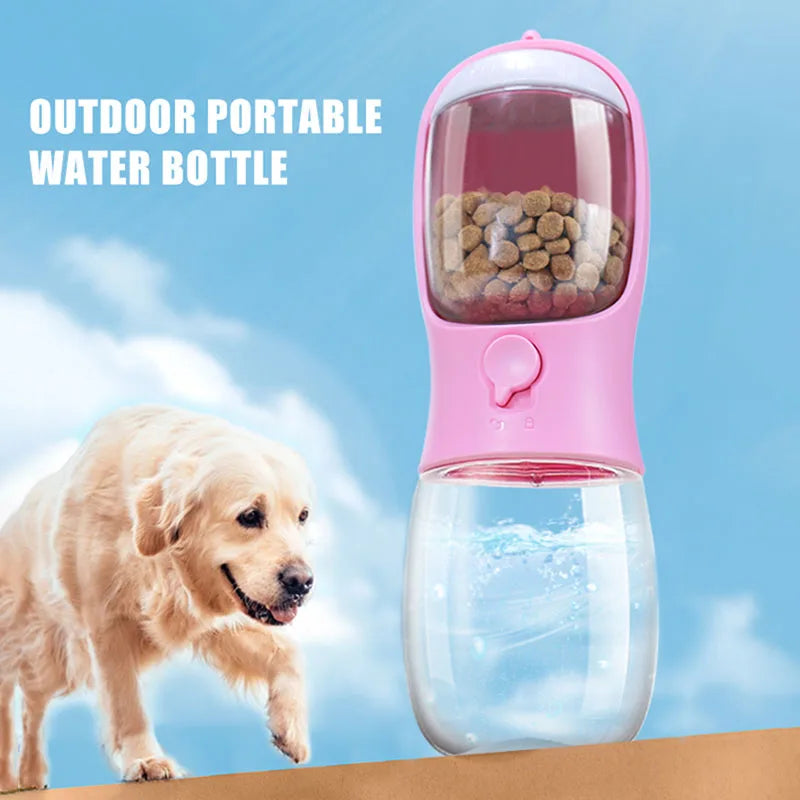 2-in-1 Portable Pet Water Bottle and Food Dispenser