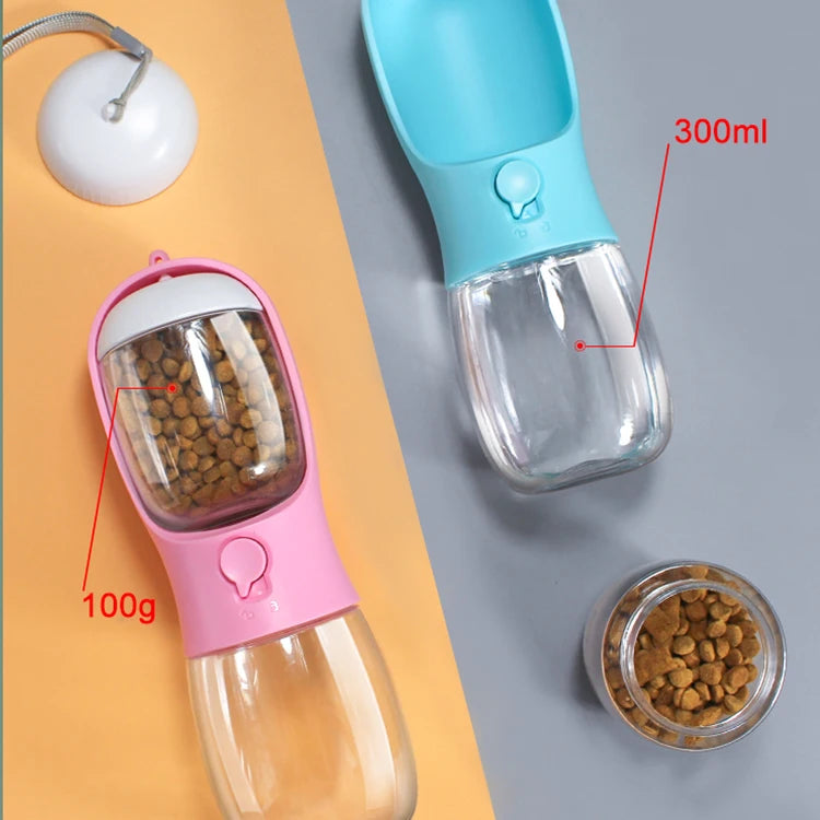 2-in-1 Portable Pet Water Bottle and Food Dispenser