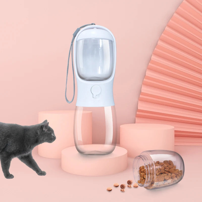 2-in-1 Portable Pet Water Bottle and Food Dispenser