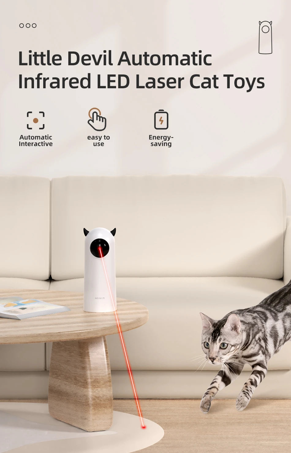 Automatic Interactive Cat Toy with LED Laser